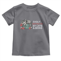 Easily Distracted By Cats And Books Toddler T Shirt Funny Book Lover Gift - Wonder Print Shop