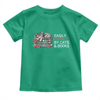 Easily Distracted By Cats And Books Toddler T Shirt Funny Book Lover Gift - Wonder Print Shop