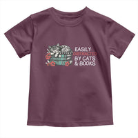 Easily Distracted By Cats And Books Toddler T Shirt Funny Book Lover Gift - Wonder Print Shop