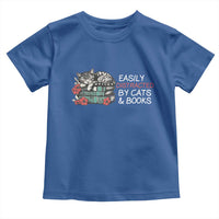 Easily Distracted By Cats And Books Toddler T Shirt Funny Book Lover Gift - Wonder Print Shop