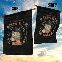 Cute Bookworm Gift Garden Flag Easily Distracted By Cats And Books - Wonder Print Shop