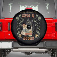 Cute Bookworm Gift Spare Tire Cover Easily Distracted By Cats And Books - Wonder Print Shop