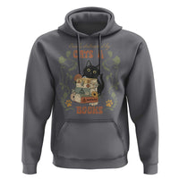 Cute Bookworm Gift Hoodie Easily Distracted By Cats And Books - Wonder Print Shop