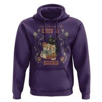 Cute Bookworm Gift Hoodie Easily Distracted By Cats And Books - Wonder Print Shop