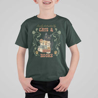 Cute Bookworm Gift T Shirt For Kid Easily Distracted By Cats And Books - Wonder Print Shop