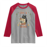 Cute Bookworm Gift Raglan Shirt Easily Distracted By Cats And Books - Wonder Print Shop