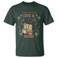 Cute Bookworm Gift T Shirt Easily Distracted By Cats And Books - Wonder Print Shop