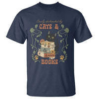 Cute Bookworm Gift T Shirt Easily Distracted By Cats And Books - Wonder Print Shop