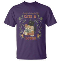 Cute Bookworm Gift T Shirt Easily Distracted By Cats And Books - Wonder Print Shop