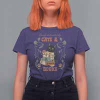 Cute Bookworm Gift T Shirt For Women Easily Distracted By Cats And Books - Wonder Print Shop