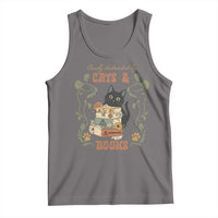 Cute Bookworm Gift Tank Top Easily Distracted By Cats And Books - Wonder Print Shop