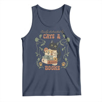 Cute Bookworm Gift Tank Top Easily Distracted By Cats And Books - Wonder Print Shop