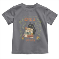 Cute Bookworm Gift Toddler T Shirt Easily Distracted By Cats And Books - Wonder Print Shop
