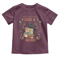 Cute Bookworm Gift Toddler T Shirt Easily Distracted By Cats And Books - Wonder Print Shop