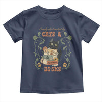 Cute Bookworm Gift Toddler T Shirt Easily Distracted By Cats And Books - Wonder Print Shop