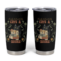 Cute Bookworm Gift Tumbler Cup Easily Distracted By Cats And Books
