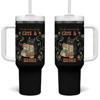 Cute Bookworm Gift Tumbler With Handle Easily Distracted By Cats And Books
