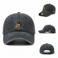 Cute Bookworm Gift Washed Cotton Baseball Cap Easily Distracted By Cats And Books