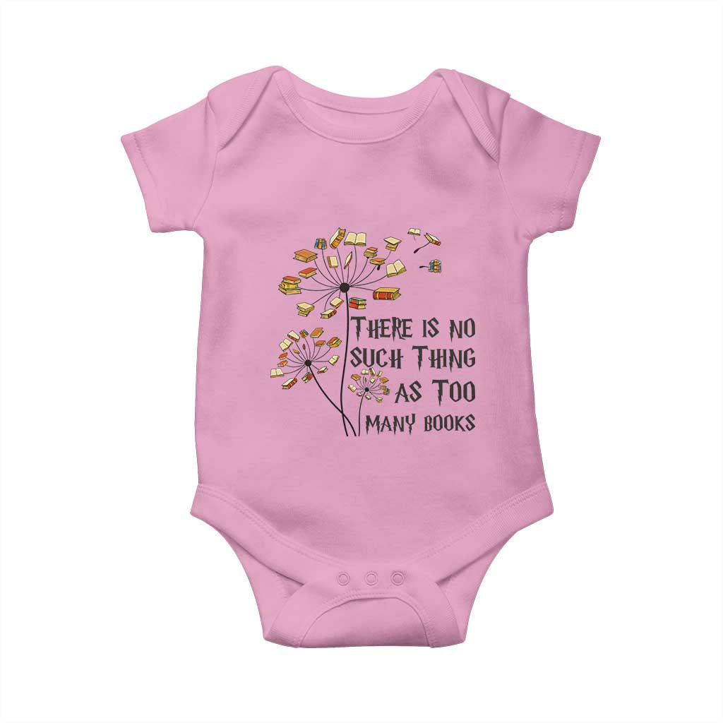 Funny Bookworm Saying Baby Onesie There Is No Such Thing As Too Many Books - Wonder Print Shop