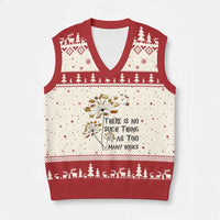 Funny Bookworm Saying V-Neck Knit Sweater Vest There Is No Such Thing As Too Many Books - Wonder Print Shop