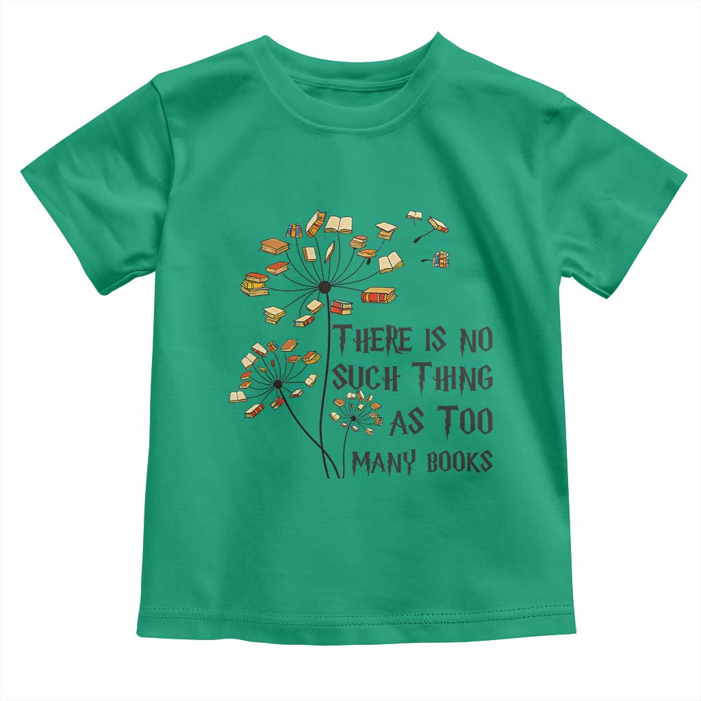 Funny Bookworm Saying Toddler T Shirt There Is No Such Thing As Too Many Books - Wonder Print Shop