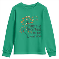 Funny Bookworm Saying Youth Sweatshirt There Is No Such Thing As Too Many Books - Wonder Print Shop