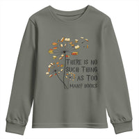 Funny Bookworm Saying Youth Sweatshirt There Is No Such Thing As Too Many Books - Wonder Print Shop