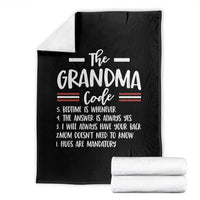 The Grandma Code Throw Blanket Humorous Grandmother Rules Graphic