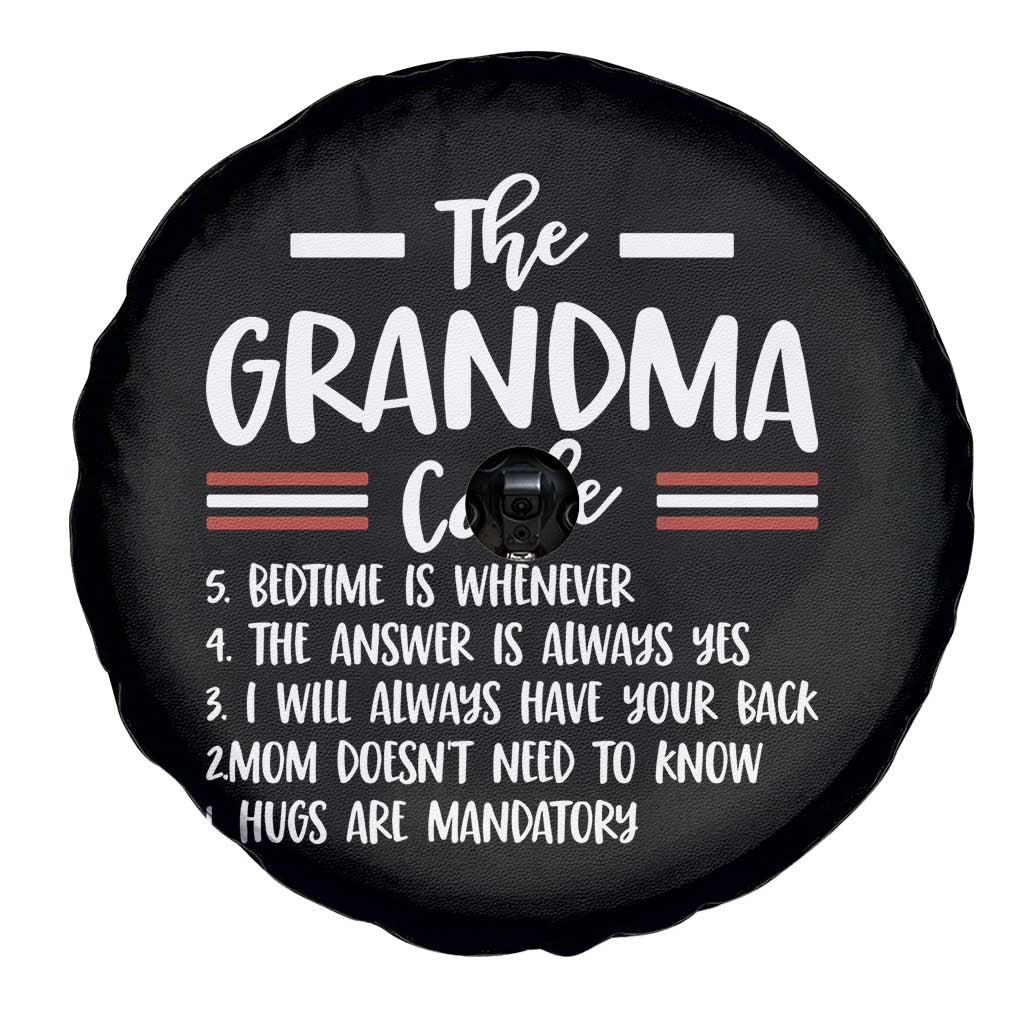 The Grandma Code Spare Tire Cover Humorous Grandmother Rules Graphic