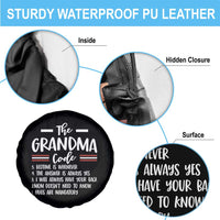 The Grandma Code Spare Tire Cover Humorous Grandmother Rules Graphic