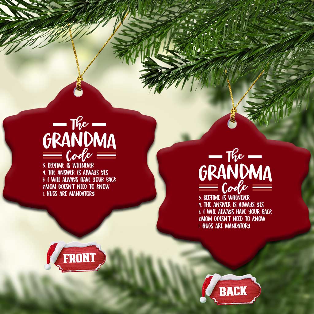 The Grandma Code Ceramic Ornament Humorous Grandmother Rules Graphic