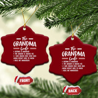 The Grandma Code Ceramic Ornament Humorous Grandmother Rules Graphic