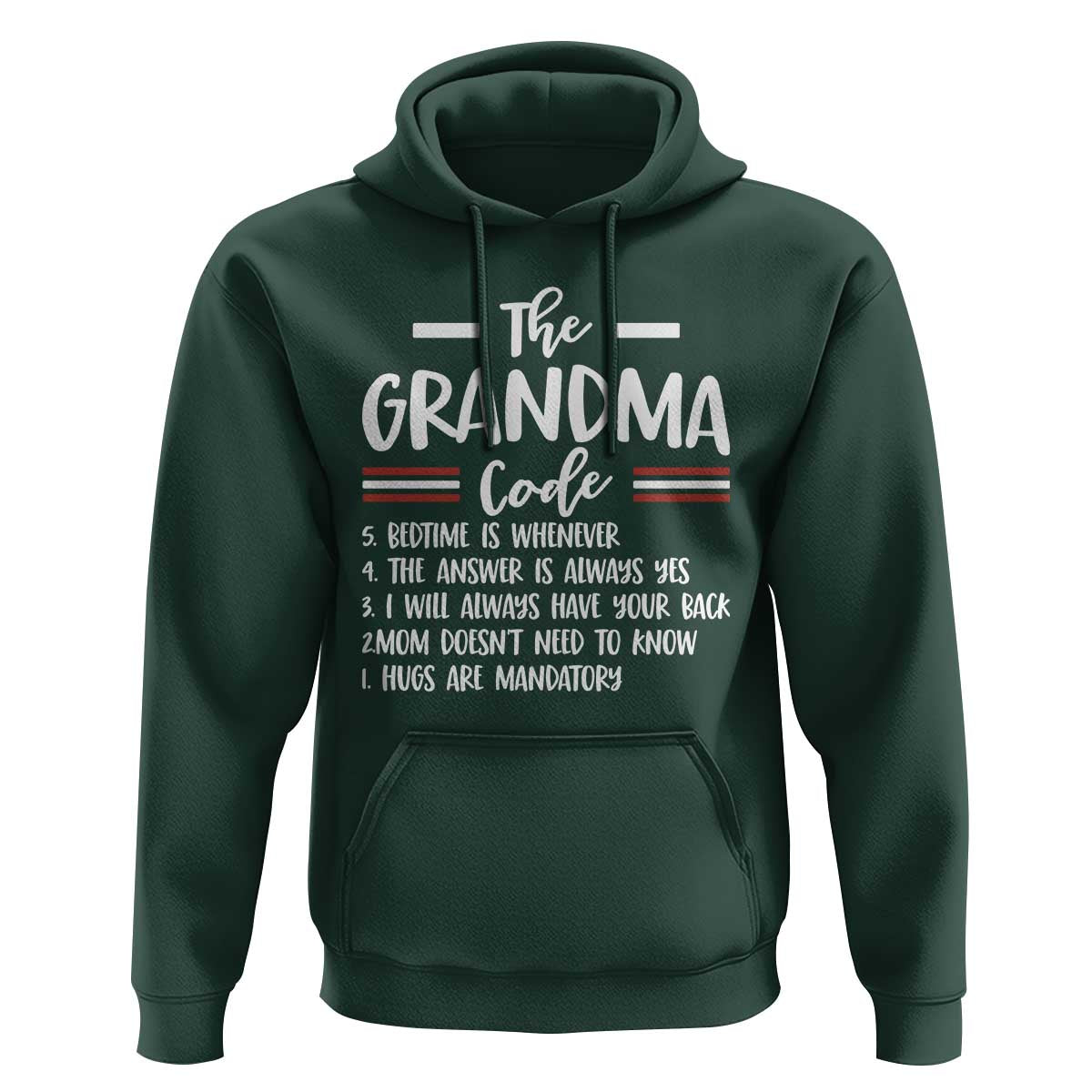The Grandma Code Hoodie Humorous Grandmother Rules Graphic