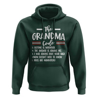 The Grandma Code Hoodie Humorous Grandmother Rules Graphic