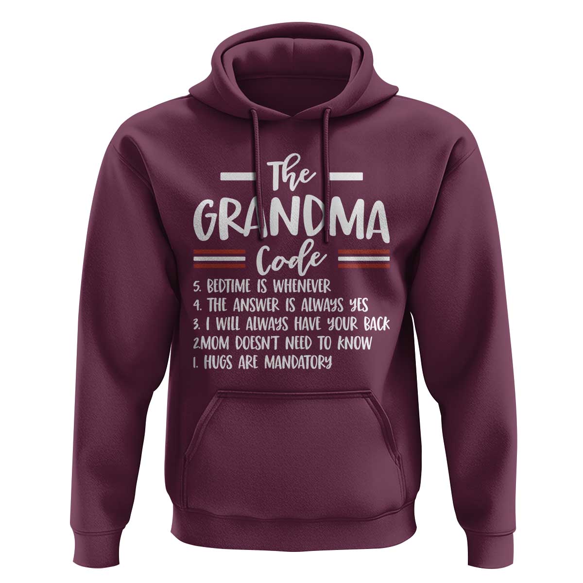 The Grandma Code Hoodie Humorous Grandmother Rules Graphic