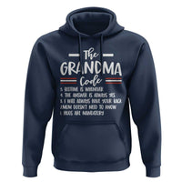 The Grandma Code Hoodie Humorous Grandmother Rules Graphic