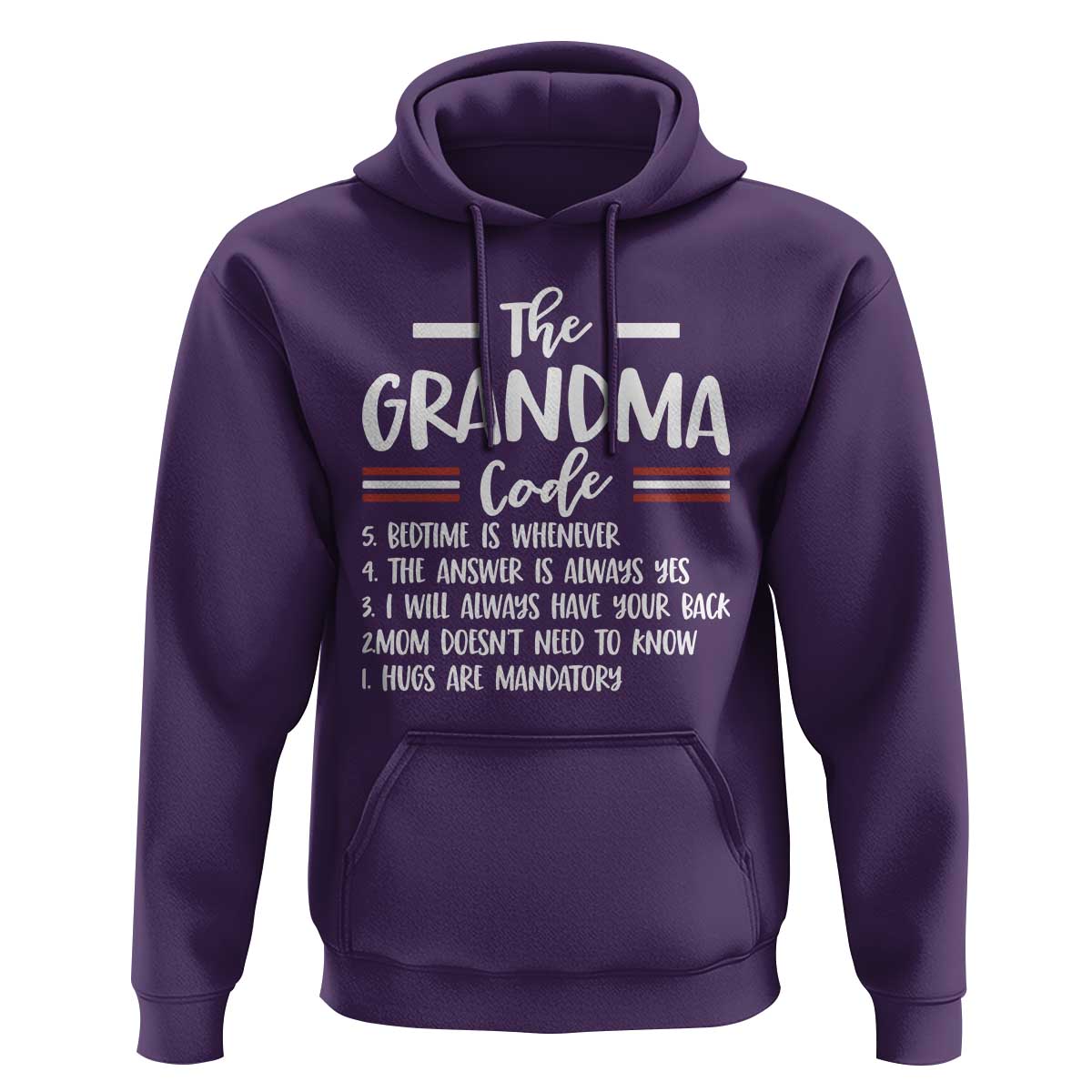 The Grandma Code Hoodie Humorous Grandmother Rules Graphic