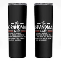 The Grandma Code Skinny Tumbler Humorous Grandmother Rules Graphic