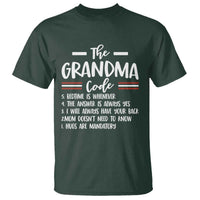 The Grandma Code T Shirt Humorous Grandmother Rules Graphic