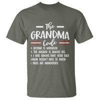 The Grandma Code T Shirt Humorous Grandmother Rules Graphic