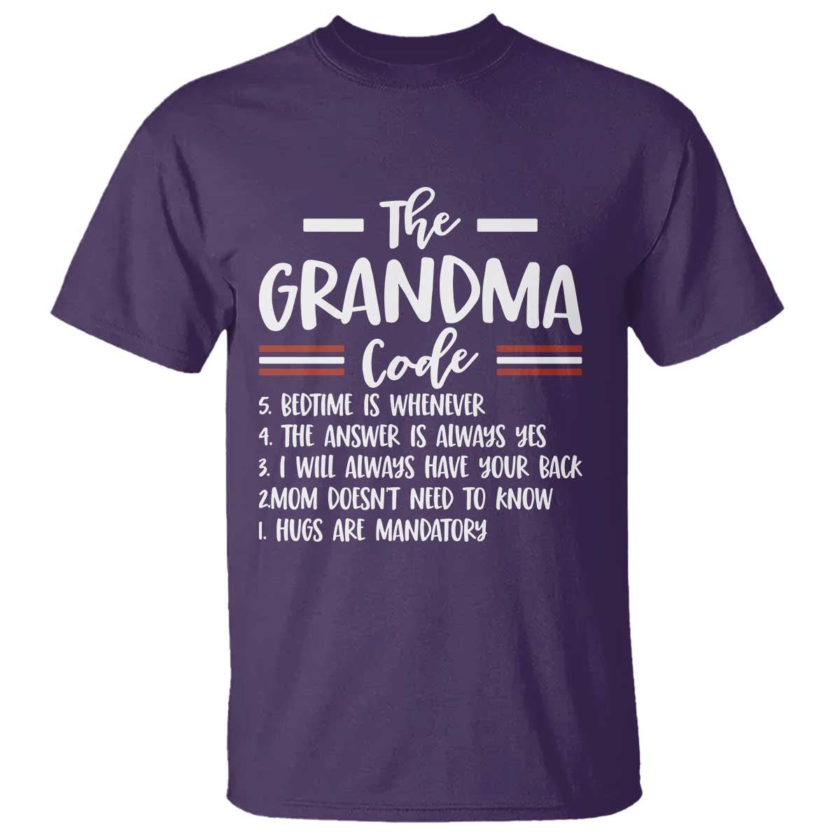 The Grandma Code T Shirt Humorous Grandmother Rules Graphic