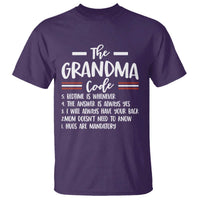 The Grandma Code T Shirt Humorous Grandmother Rules Graphic