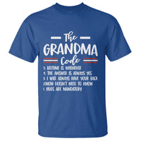 The Grandma Code T Shirt Humorous Grandmother Rules Graphic