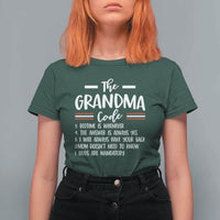 The Grandma Code T Shirt For Women Humorous Grandmother Rules Graphic