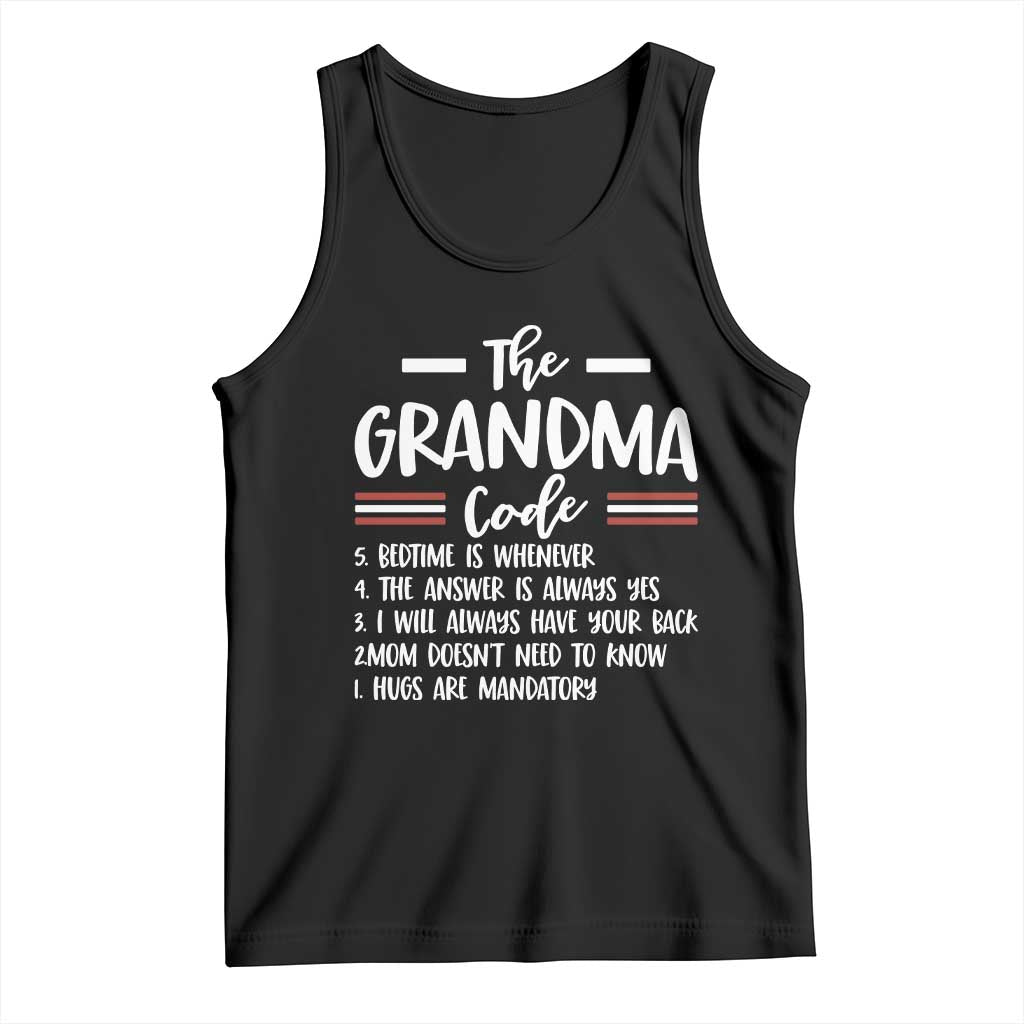 The Grandma Code Tank Top Humorous Grandmother Rules Graphic