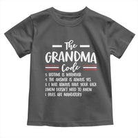 The Grandma Code Toddler T Shirt Humorous Grandmother Rules Graphic