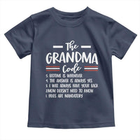 The Grandma Code Toddler T Shirt Humorous Grandmother Rules Graphic