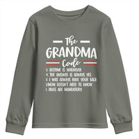 The Grandma Code Youth Sweatshirt Humorous Grandmother Rules Graphic