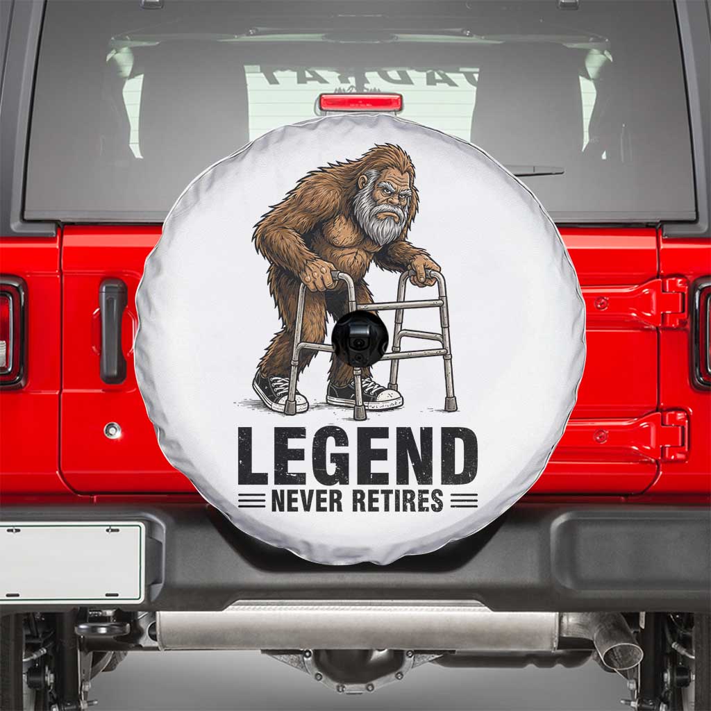 Funny Old Bigfoot Retirement Gift Spare Tire Cover Legend Never Retires