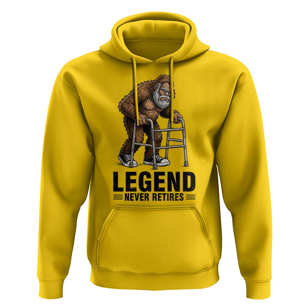 Funny Old Bigfoot Retirement Gift Hoodie Legend Never Retires